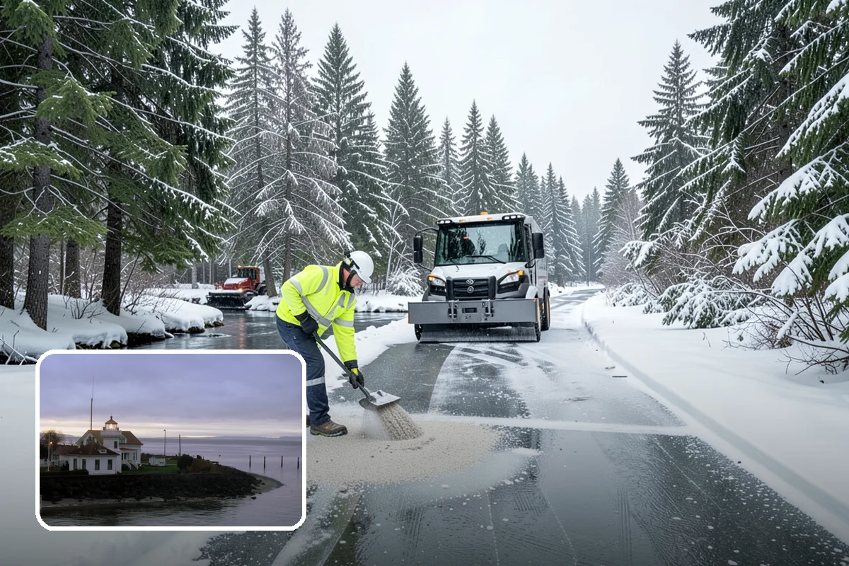Boardwalk Snow Clearing in Mukilteo, Snohomish County, WA - Protects wood and composite decking from blade damage