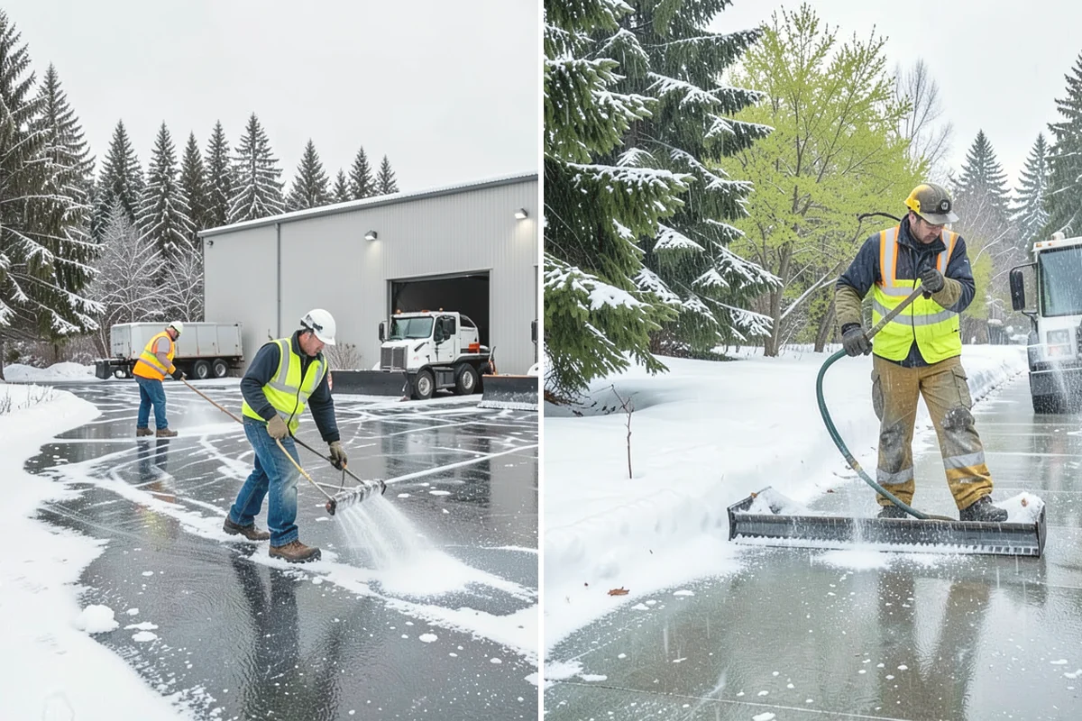Boardwalk Snow Clearing in Mukilteo, Snohomish County, WA - Clear the boardwalk by hand with poly-edge tools