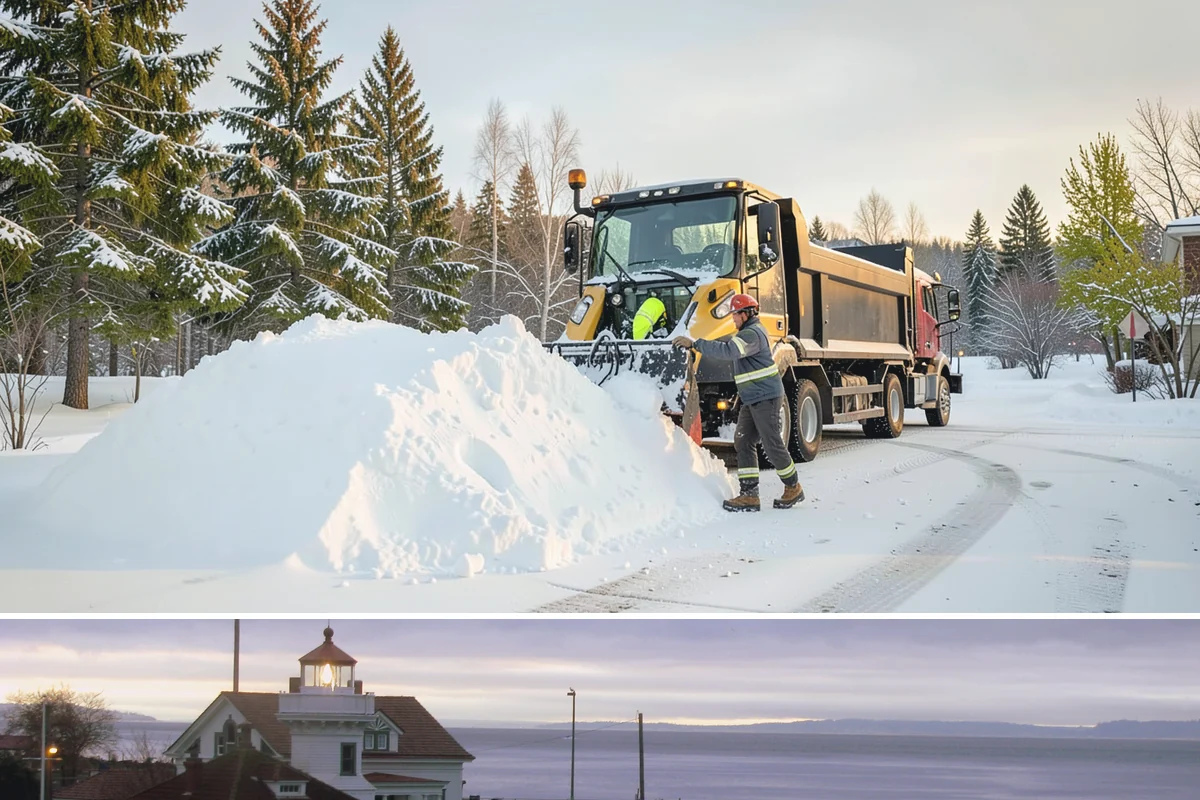 Boardwalk Snow Clearing in Mukilteo, Snohomish County, WA - Clear boardwalks promptly during each freeze, as waterfront humidity keeps them icy through the December-to-February cold spells.