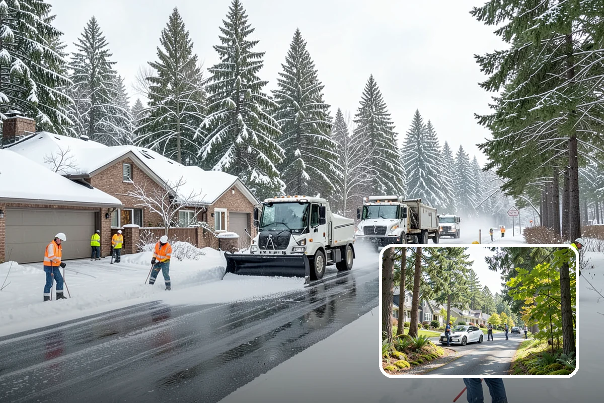 Boardwalk Snow Clearing in Normandy Park, King County, WA - Protects wood and composite decking from blade damage