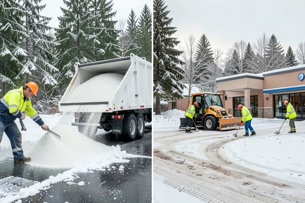 Boardwalk Snow Clearing in Normandy Park, King County, WA - Clear the boardwalk by hand with poly-edge tools