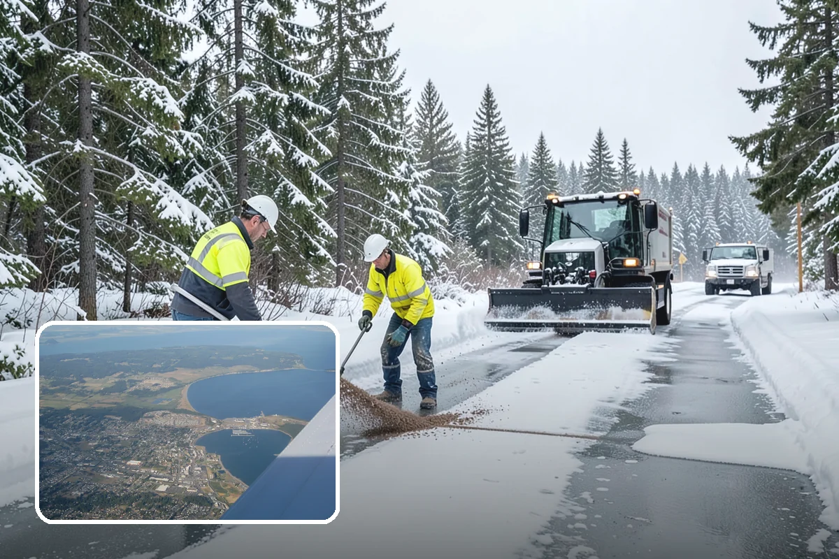 Boardwalk Snow Clearing in Oak Harbor, Island County, WA - Protects wood and composite decking from blade damage