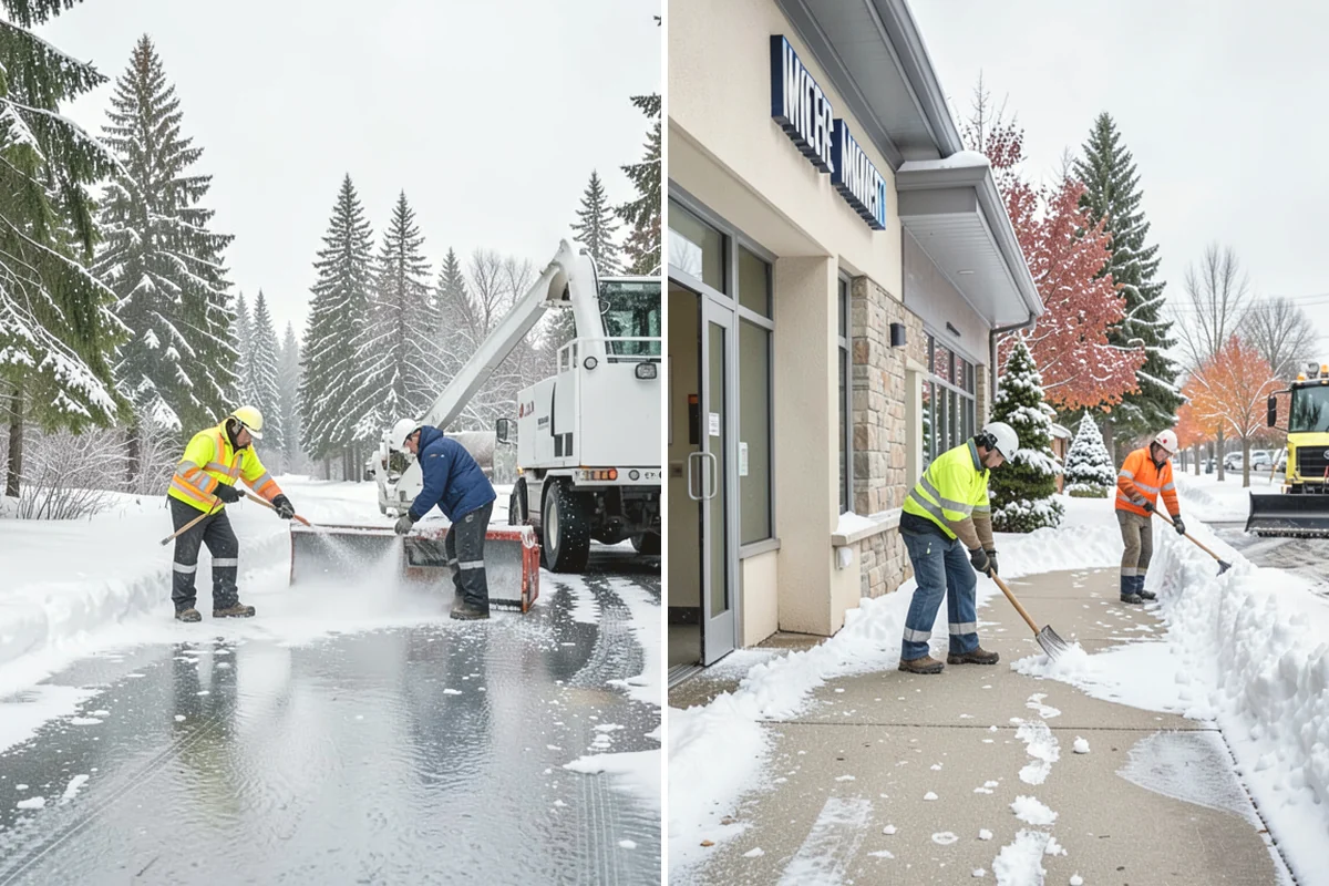 Boardwalk Snow Clearing in Oak Harbor, Island County, WA - Clear the boardwalk by hand with poly-edge tools