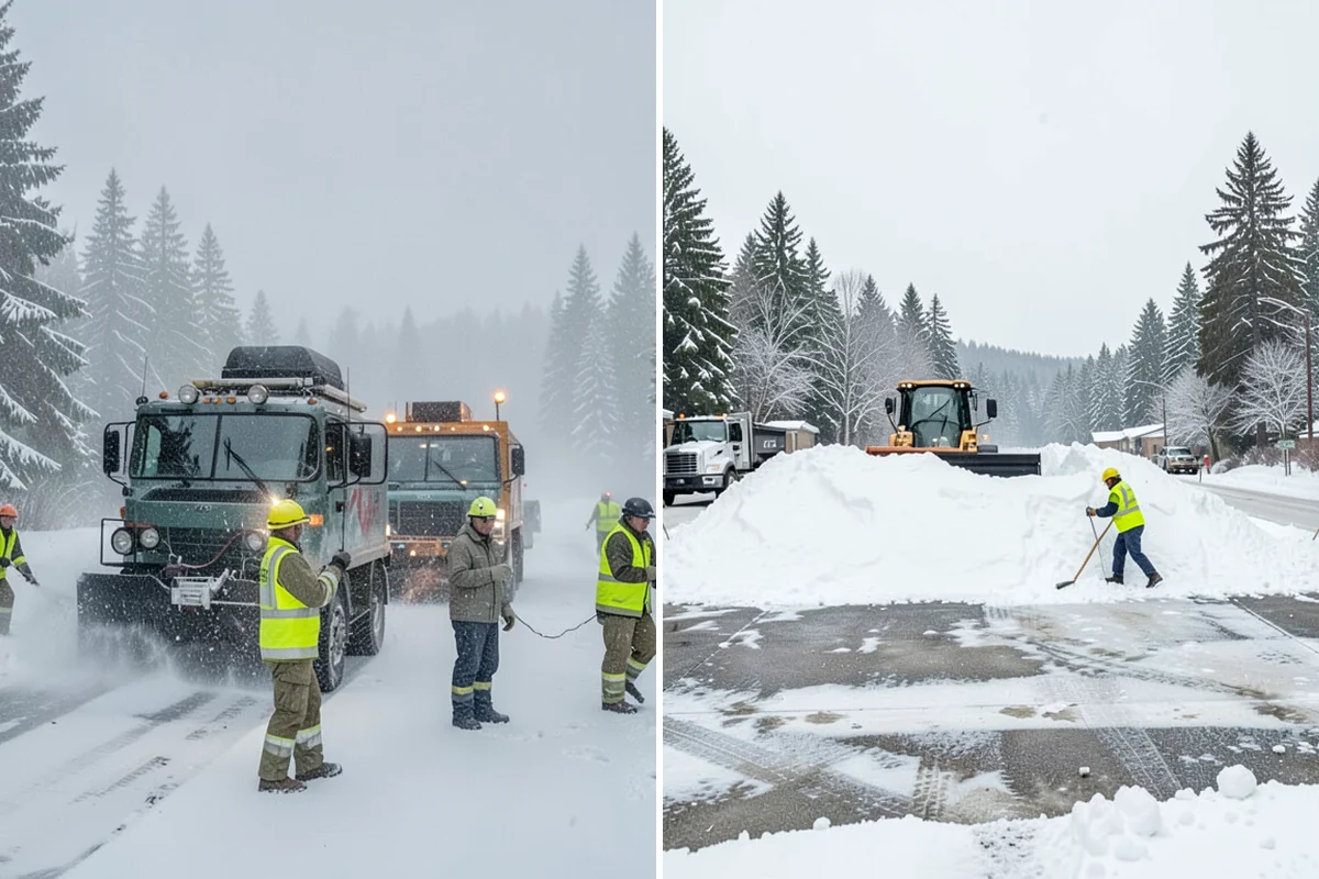Boardwalk Snow Clearing in Pacific, King County, WA - Clear the boardwalk by hand with poly-edge tools