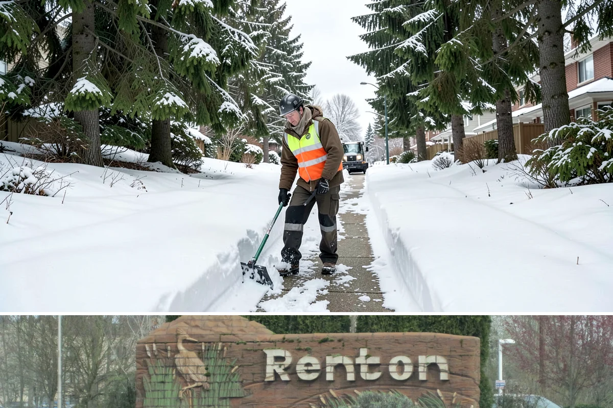 Boardwalk Snow Clearing in Renton, King County, WA - Clear boardwalks promptly during each freeze, as waterfront humidity keeps them icy through the December-to-February cold spells.