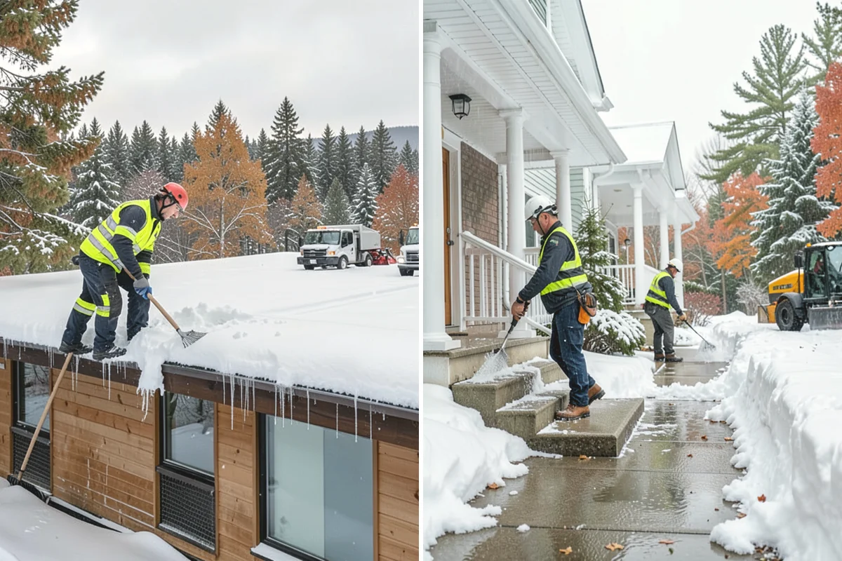 Boardwalk Snow Clearing in Ruston, Pierce County, WA - Clear the boardwalk by hand with poly-edge tools