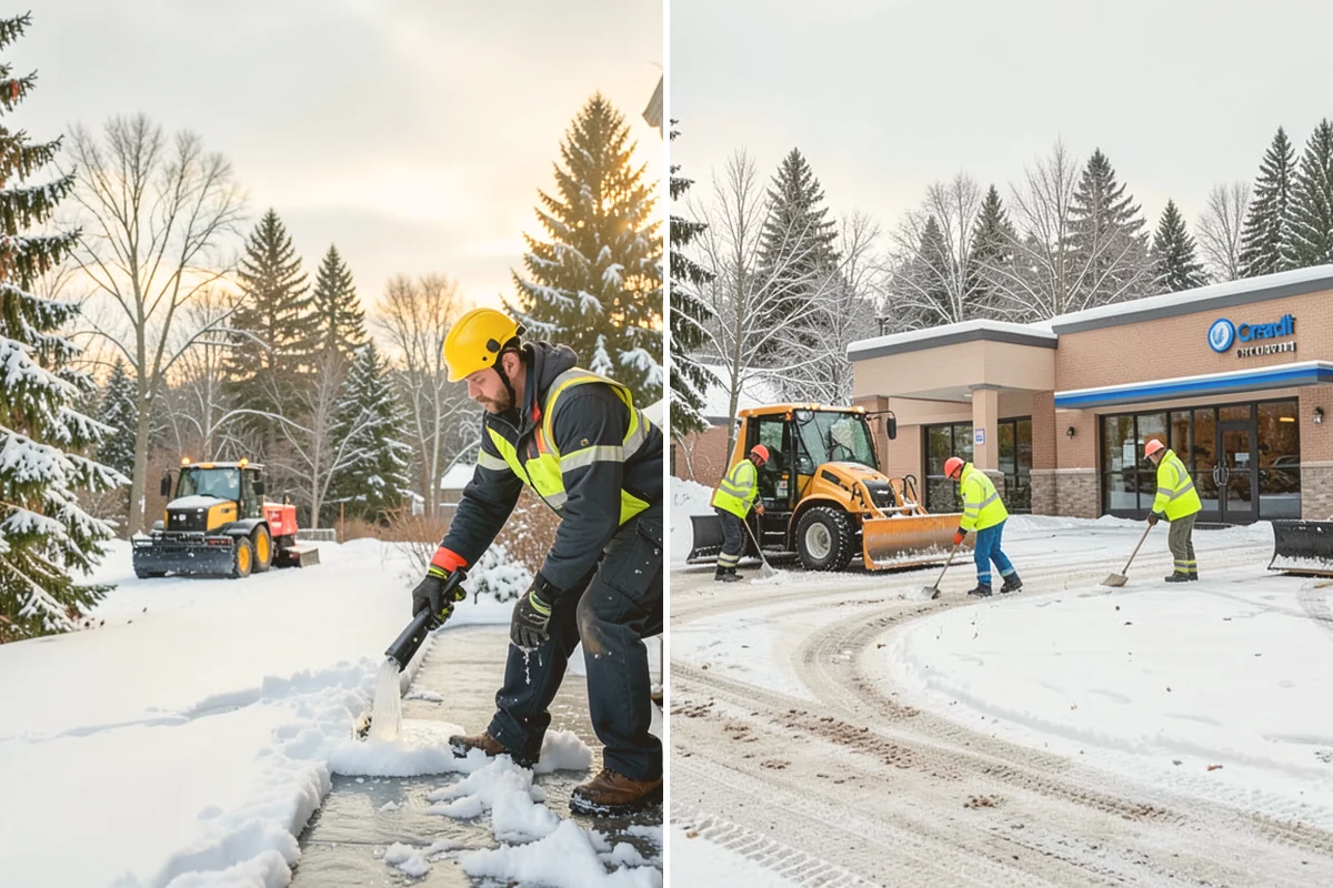Boardwalk Snow Clearing in Sammamish, King County, WA - Clear the boardwalk by hand with poly-edge tools