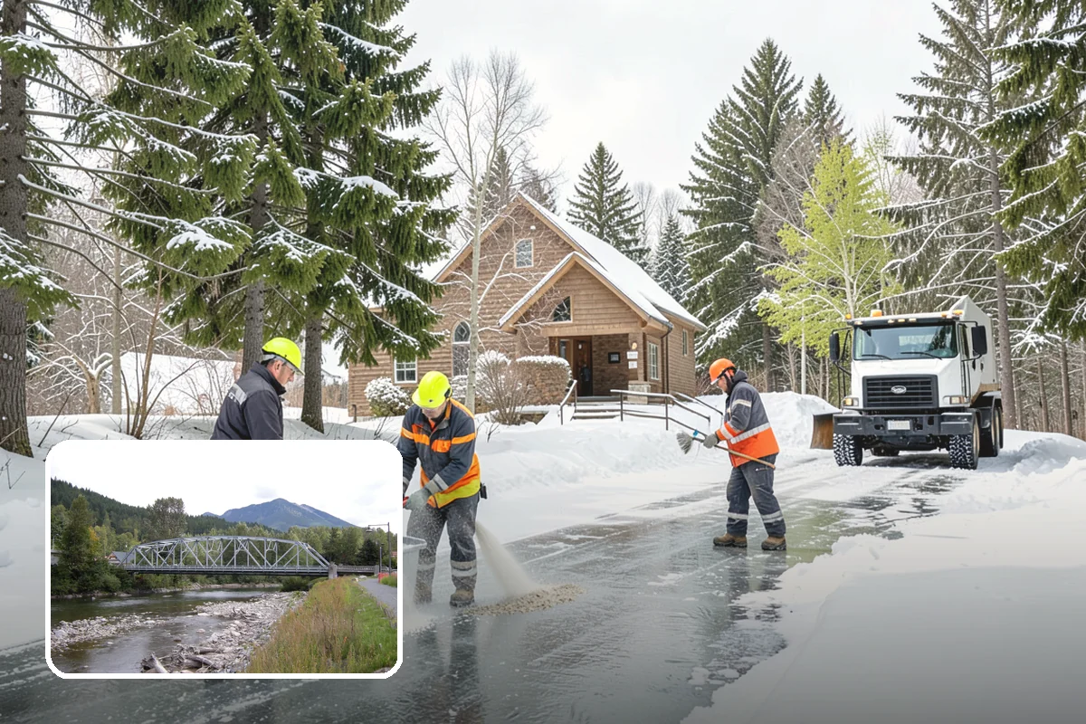 Boardwalk Snow Clearing in Skykomish, King County, WA - Protects wood and composite decking from blade damage