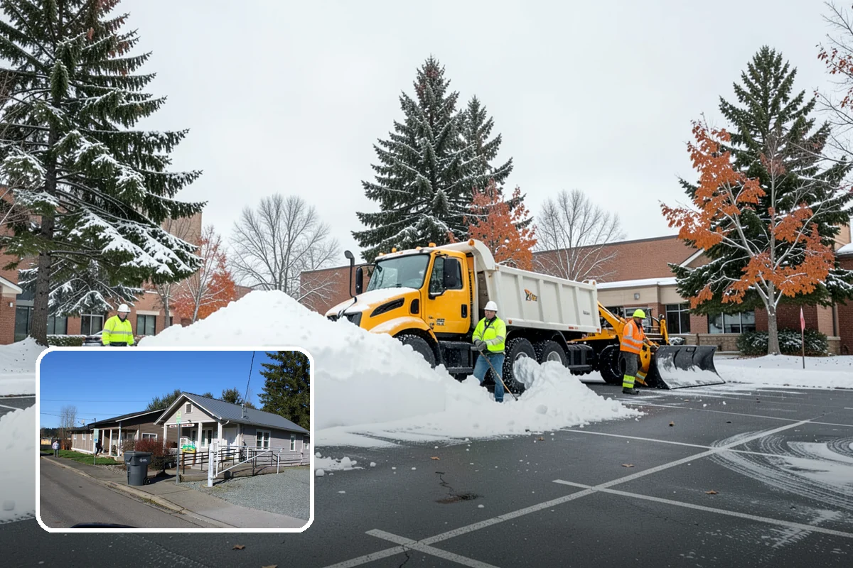 Boardwalk Snow Clearing in South Prairie, Pierce County, WA - Protects wood and composite decking from blade damage