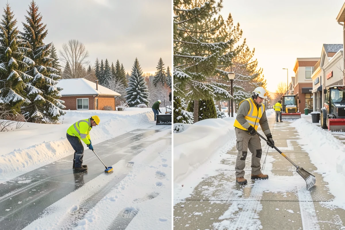 Boardwalk Snow Clearing in Stanwood, Snohomish County, WA - Clear the boardwalk by hand with poly-edge tools