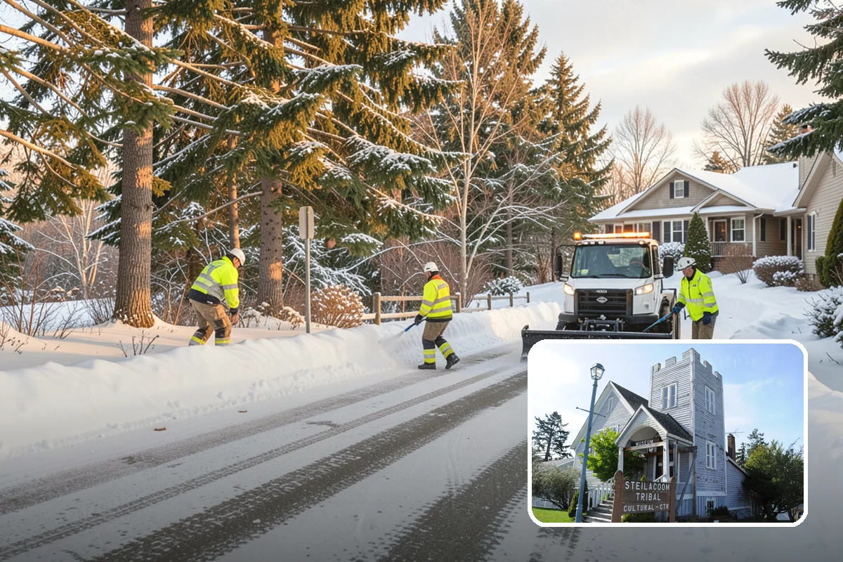 Boardwalk Snow Clearing in Steilacoom, Pierce County, WA - Protects wood and composite decking from blade damage