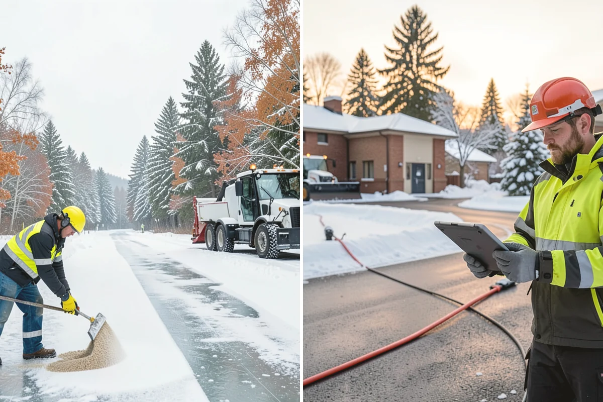 Boardwalk Snow Clearing in University Place, Pierce County, WA - Clear the boardwalk by hand with poly-edge tools
