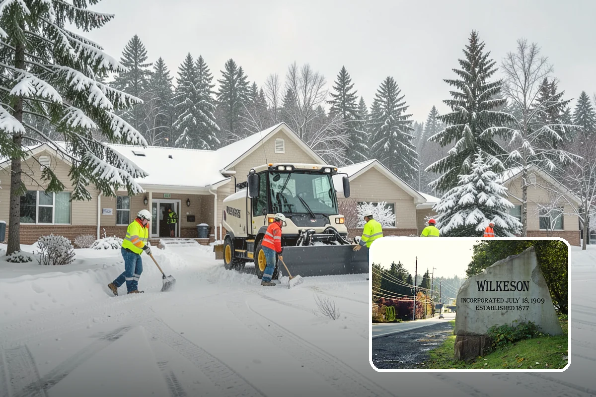 Boardwalk Snow Clearing in Wilkeson, Pierce County, WA - Protects wood and composite decking from blade damage