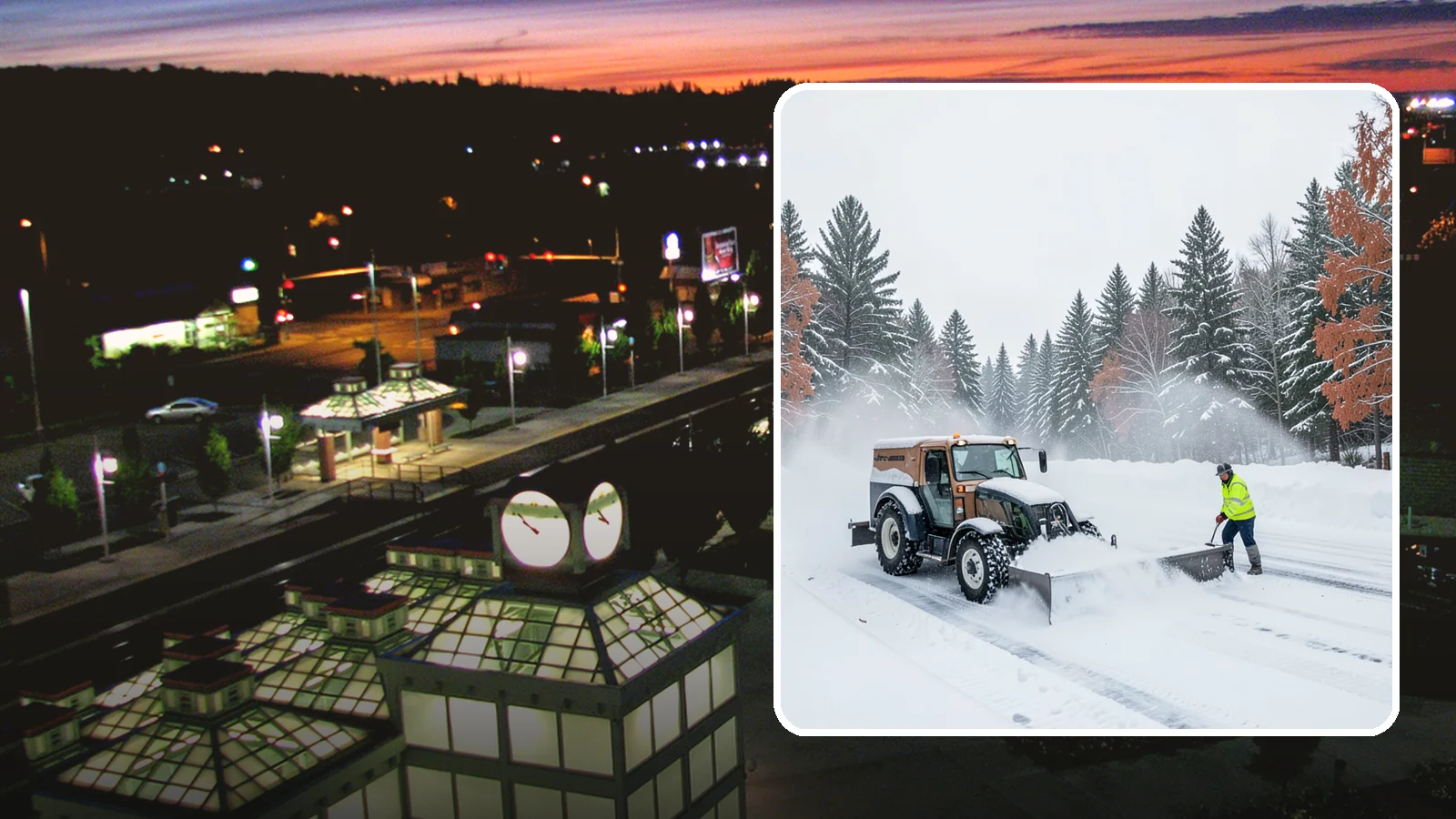 Box Plow Service in Auburn, King County, WA - Our box plows clear large flat surfaces efficiently by containing and carrying heavy snow in each pass.