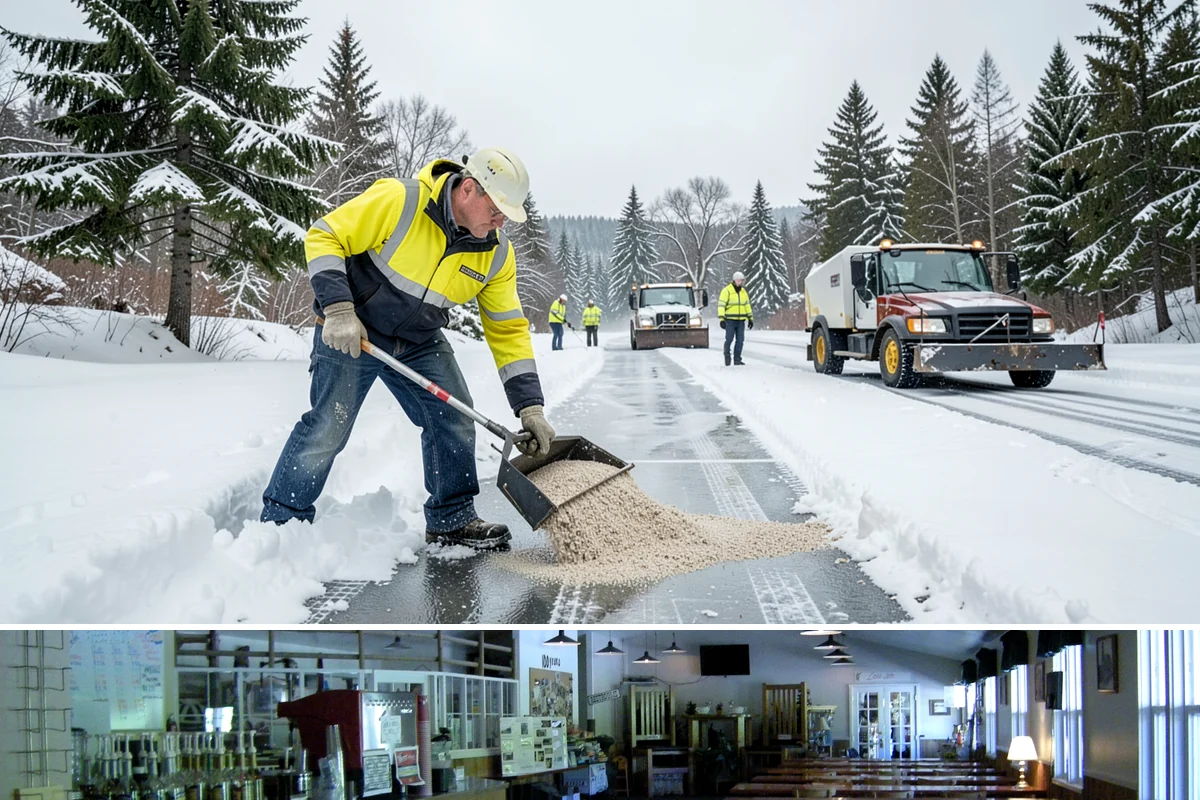 Box Plow Service in Black Diamond, King County, WA - Box plow service is used throughout the snow season, mainly December through February, on large paved commercial properties.