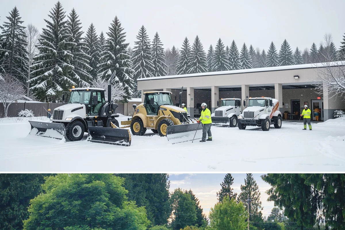 Box Plow Service in Bonney Lake, Pierce County, WA - Box plow service is used throughout the snow season, mainly December through February, on large paved commercial properties.