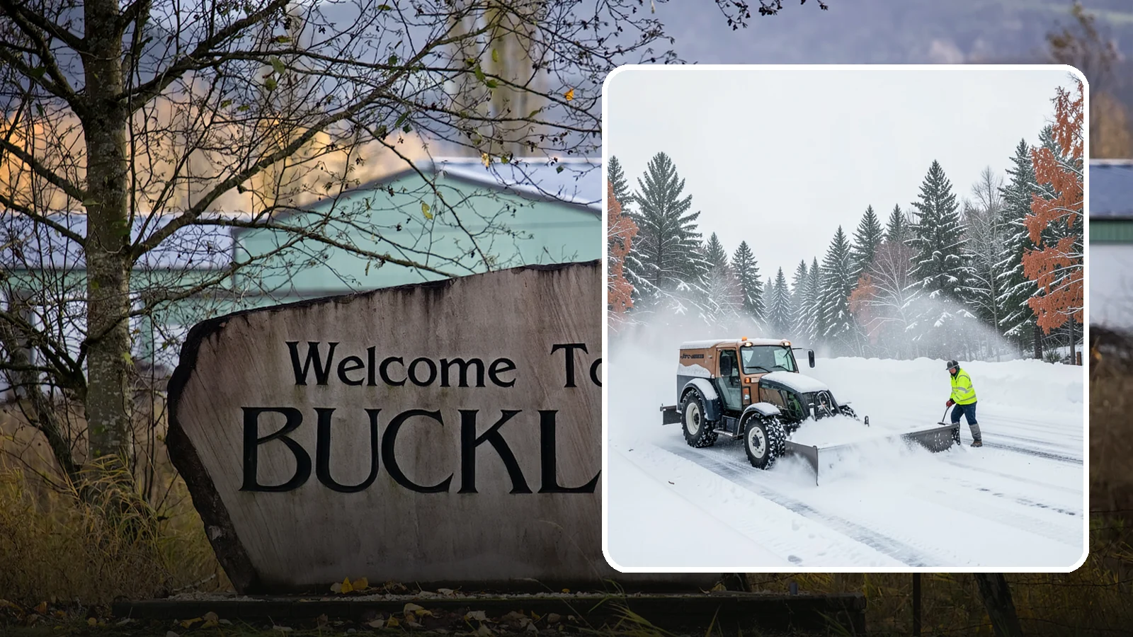 Box Plow Service in Buckley, Pierce County, WA - Our box plows clear large flat surfaces efficiently by containing and carrying heavy snow in each pass.