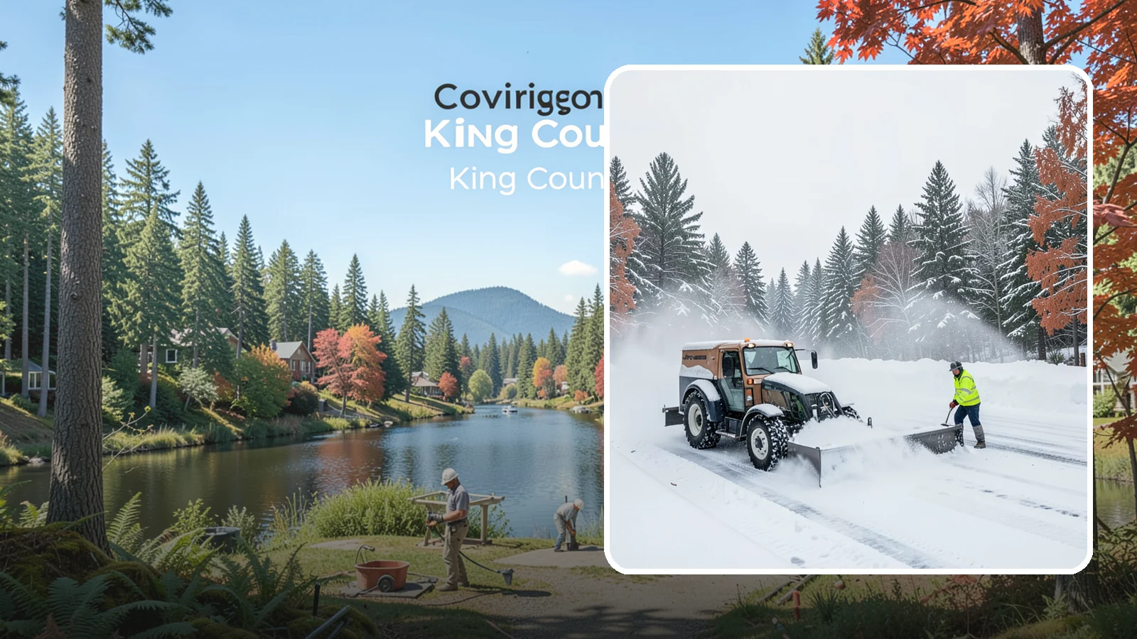 Box Plow Service in Covington, King County, WA - Our box plows clear large flat surfaces efficiently by containing and carrying heavy snow in each pass.