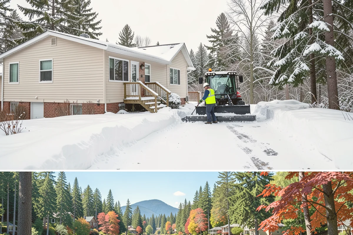 Box Plow Service in Covington, King County, WA - Box plow service is used throughout the snow season, mainly December through February, on large paved commercial properties.