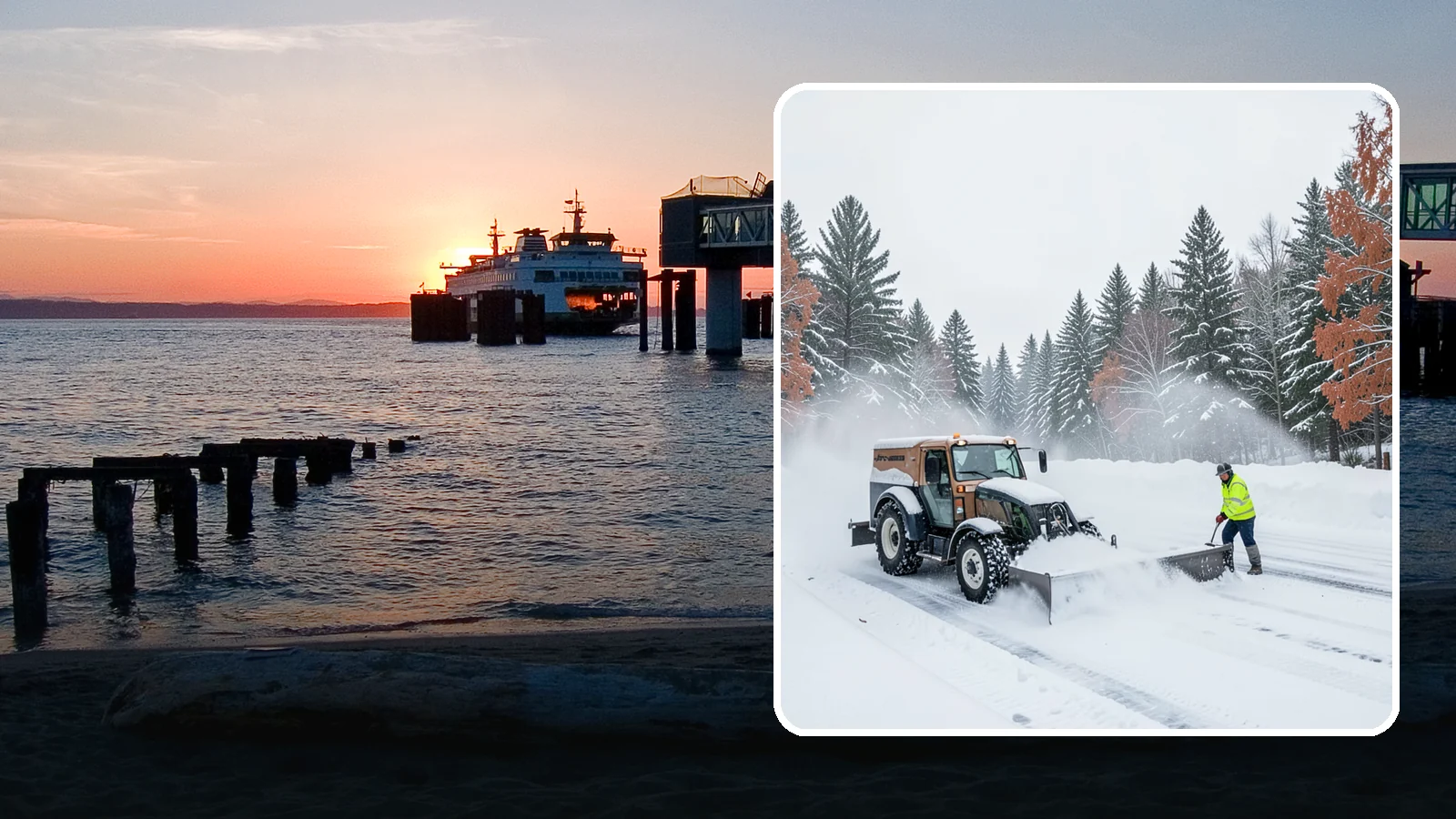 Box Plow Service in Edmonds, Snohomish County, WA - Our box plows clear large flat surfaces efficiently by containing and carrying heavy snow in each pass.