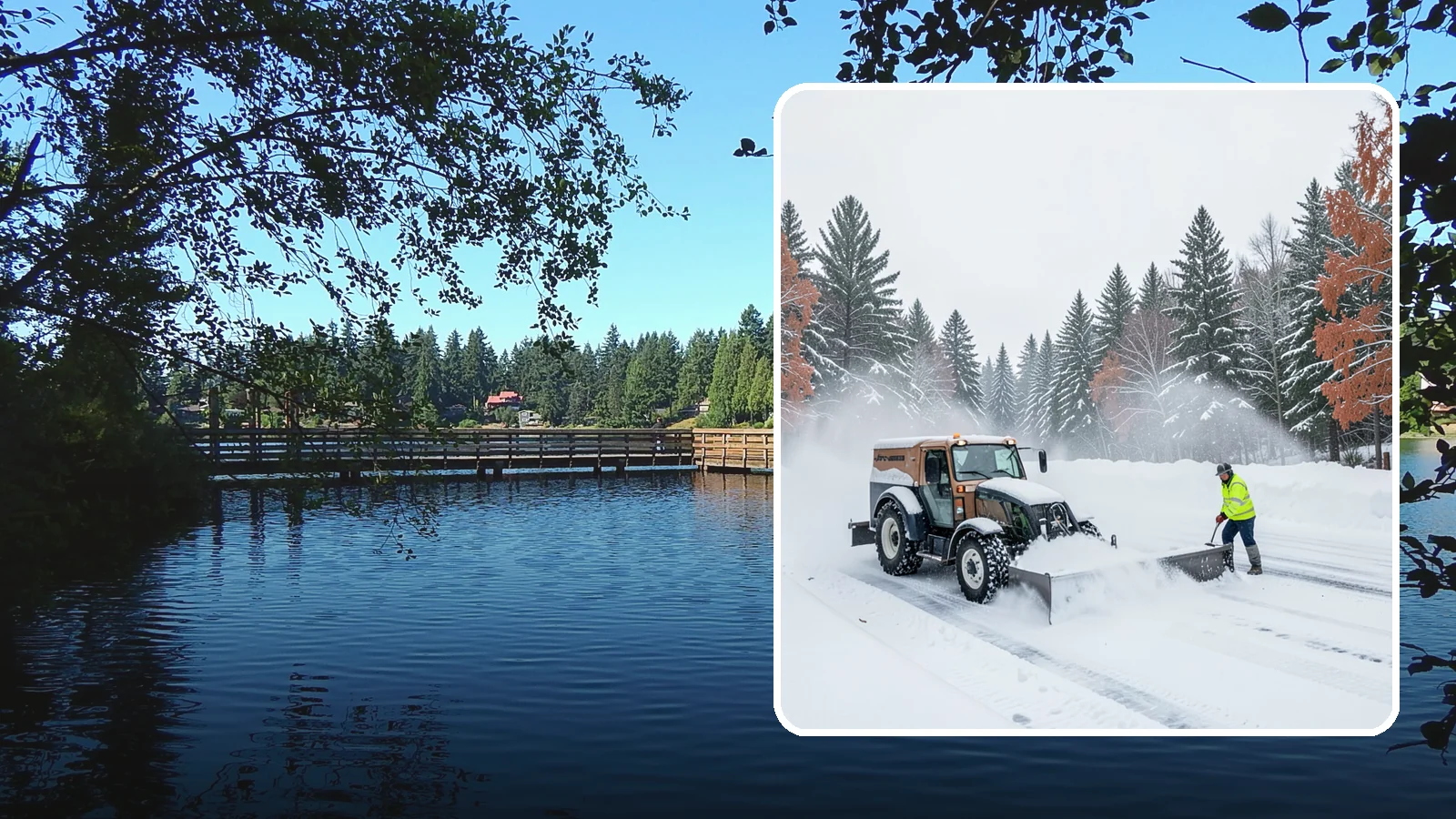 Box Plow Service in Federal Way, King County, WA - Our box plows clear large flat surfaces efficiently by containing and carrying heavy snow in each pass.