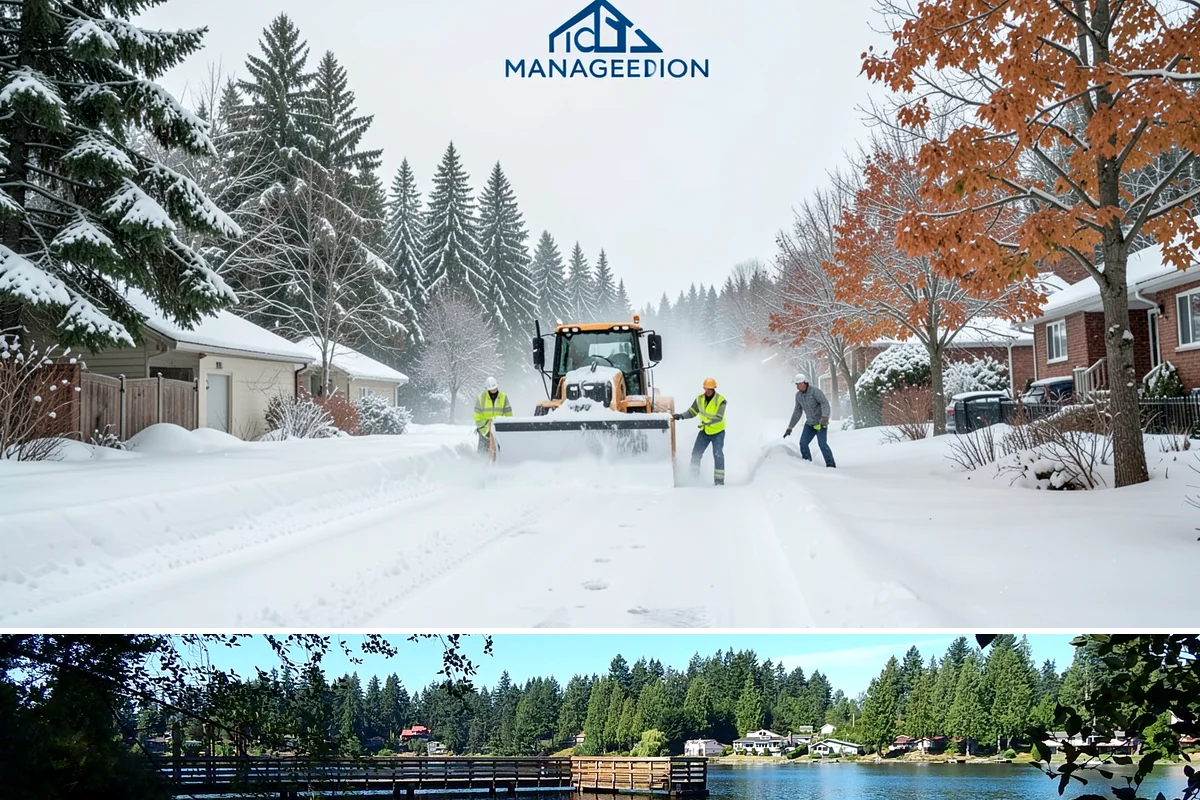 Box Plow Service in Federal Way, King County, WA - Box plow service is used throughout the snow season, mainly December through February, on large paved commercial properties.