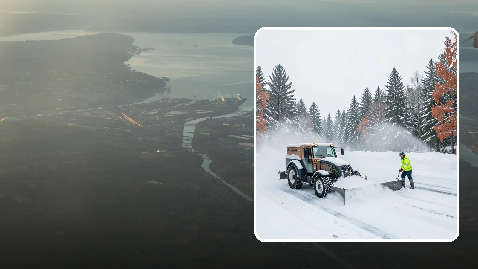 Box Plow Service in Fife, Pierce County, WA - Our box plows clear large flat surfaces efficiently by containing and carrying heavy snow in each pass.