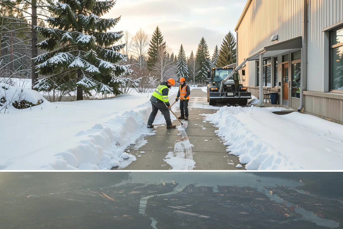 Box Plow Service in Fife, Pierce County, WA - Box plow service is used throughout the snow season, mainly December through February, on large paved commercial properties.