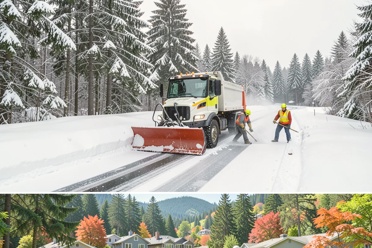 Box Plow Service in Fircrest, Pierce County, WA - Box plow service is used throughout the snow season, mainly December through February, on large paved commercial properties.