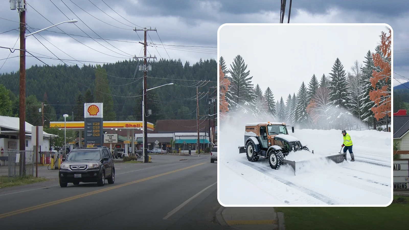 Box Plow Service in Granite Falls, Snohomish County, WA - Our box plows clear large flat surfaces efficiently by containing and carrying heavy snow in each pass.