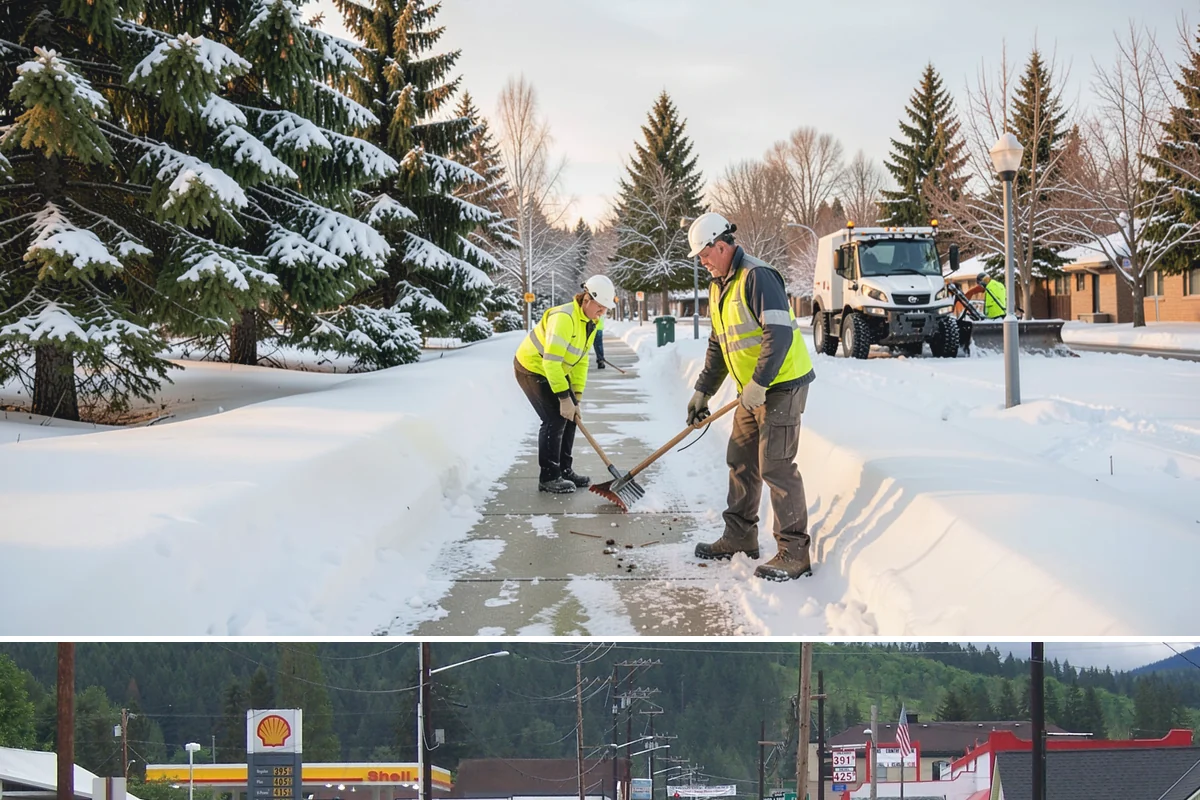 Box Plow Service in Granite Falls, Snohomish County, WA - Box plow service is used throughout the snow season, mainly December through February, on large paved commercial properties.