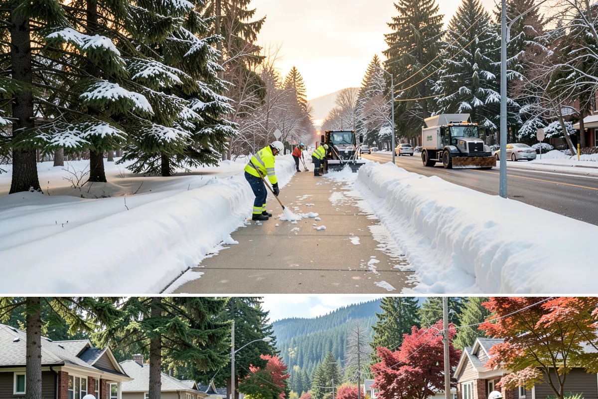 Box Plow Service in Hunts Point, King County, WA - Box plow service is used throughout the snow season, mainly December through February, on large paved commercial properties.