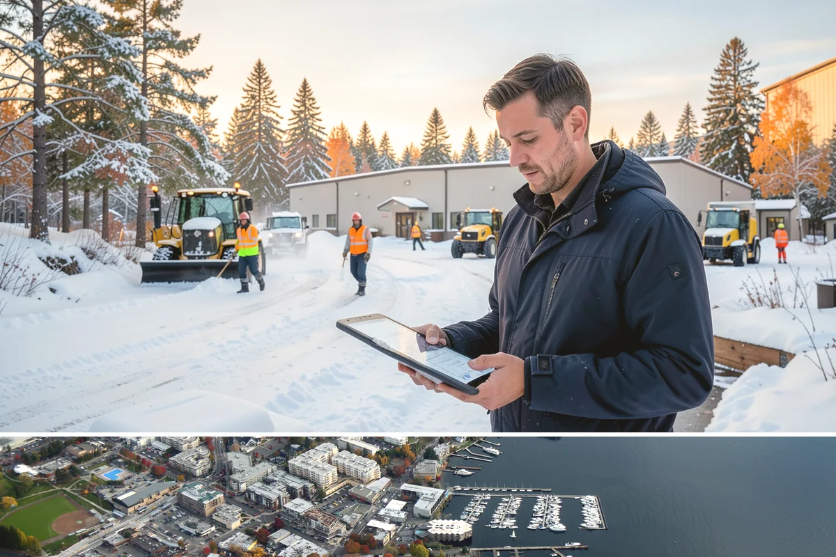 Box Plow Service in Kirkland, King County, WA - Box plow service is used throughout the snow season, mainly December through February, on large paved commercial properties.