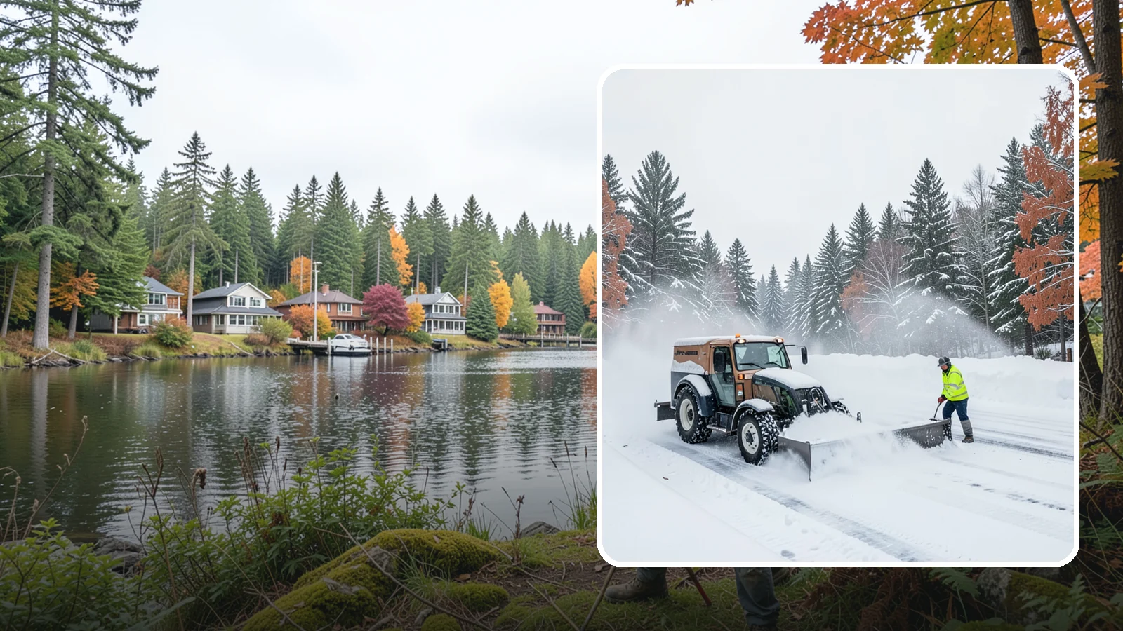Box Plow Service in La Conner, Skagit County, WA - Our box plows clear large flat surfaces efficiently by containing and carrying heavy snow in each pass.