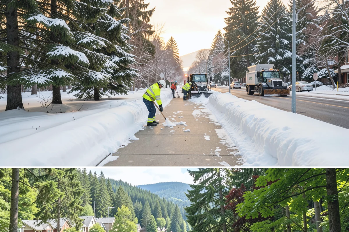Box Plow Service in Lake Forest Park, King County, WA - Box plow service is used throughout the snow season, mainly December through February, on large paved commercial properties.