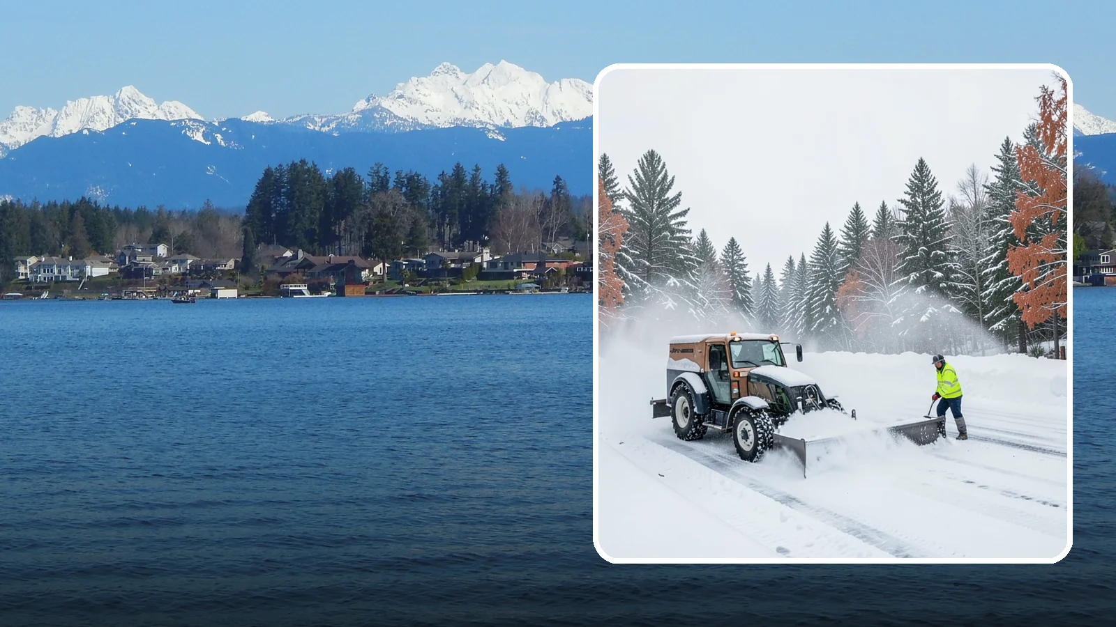 Box Plow Service in Lake Stevens, Snohomish County, WA - Our box plows clear large flat surfaces efficiently by containing and carrying heavy snow in each pass.