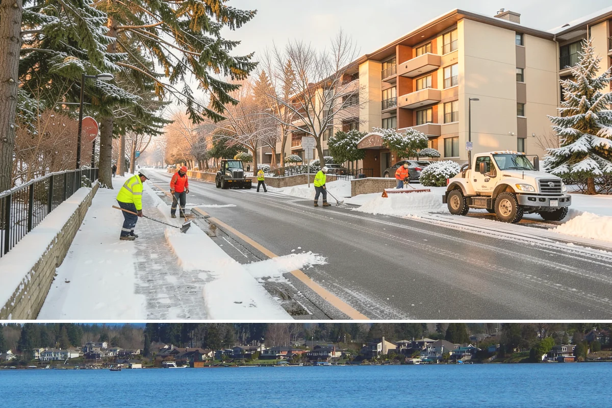 Box Plow Service in Lake Stevens, Snohomish County, WA - Box plow service is used throughout the snow season, mainly December through February, on large paved commercial properties.
