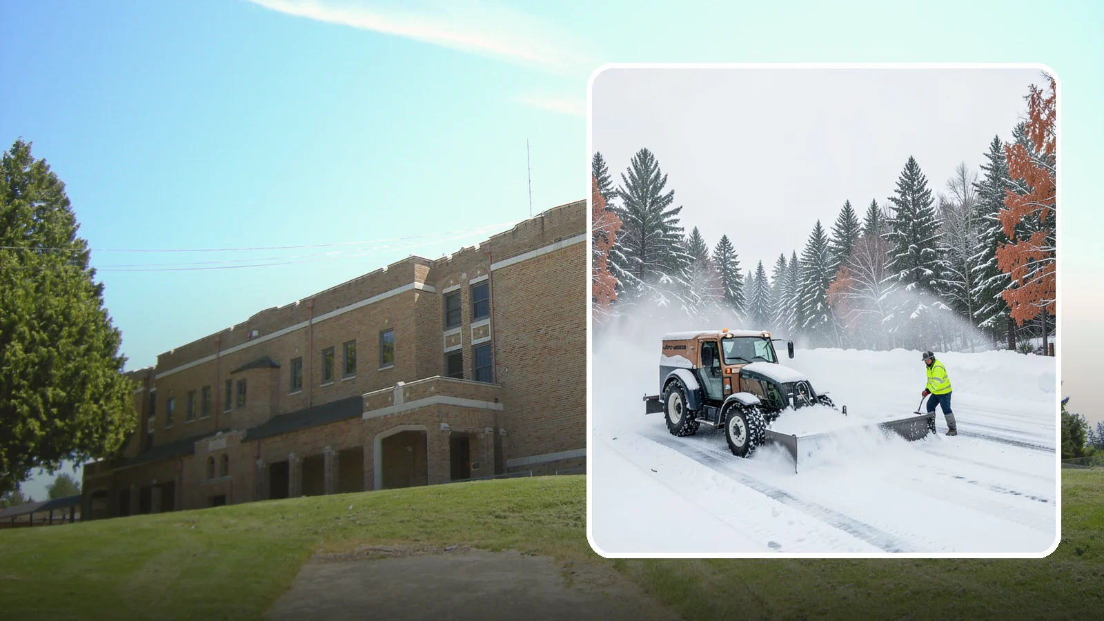 Box Plow Service in Maple Valley, King County, WA - Our box plows clear large flat surfaces efficiently by containing and carrying heavy snow in each pass.