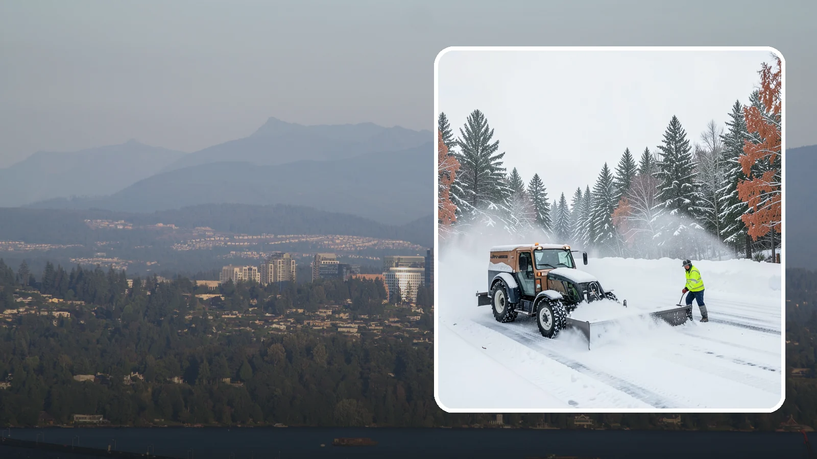 Box Plow Service in Medina, King County, WA - Our box plows clear large flat surfaces efficiently by containing and carrying heavy snow in each pass.