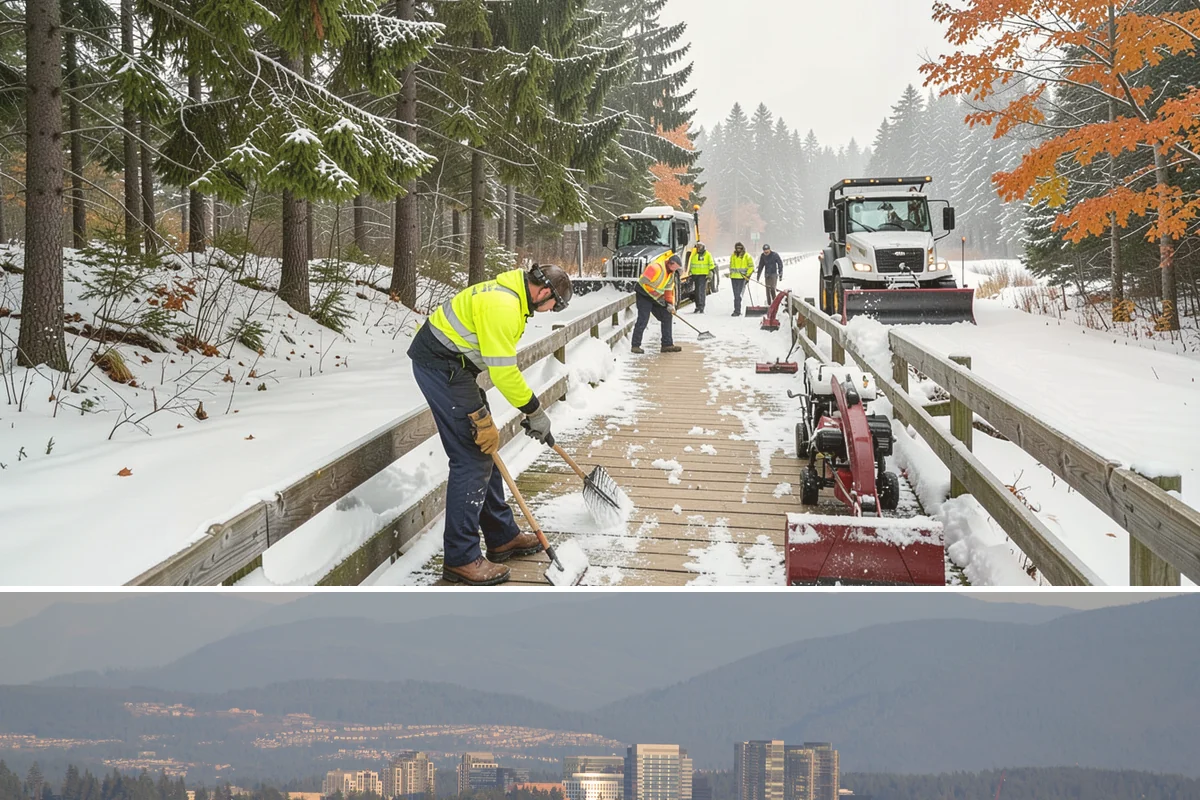 Box Plow Service in Medina, King County, WA - Box plow service is used throughout the snow season, mainly December through February, on large paved commercial properties.