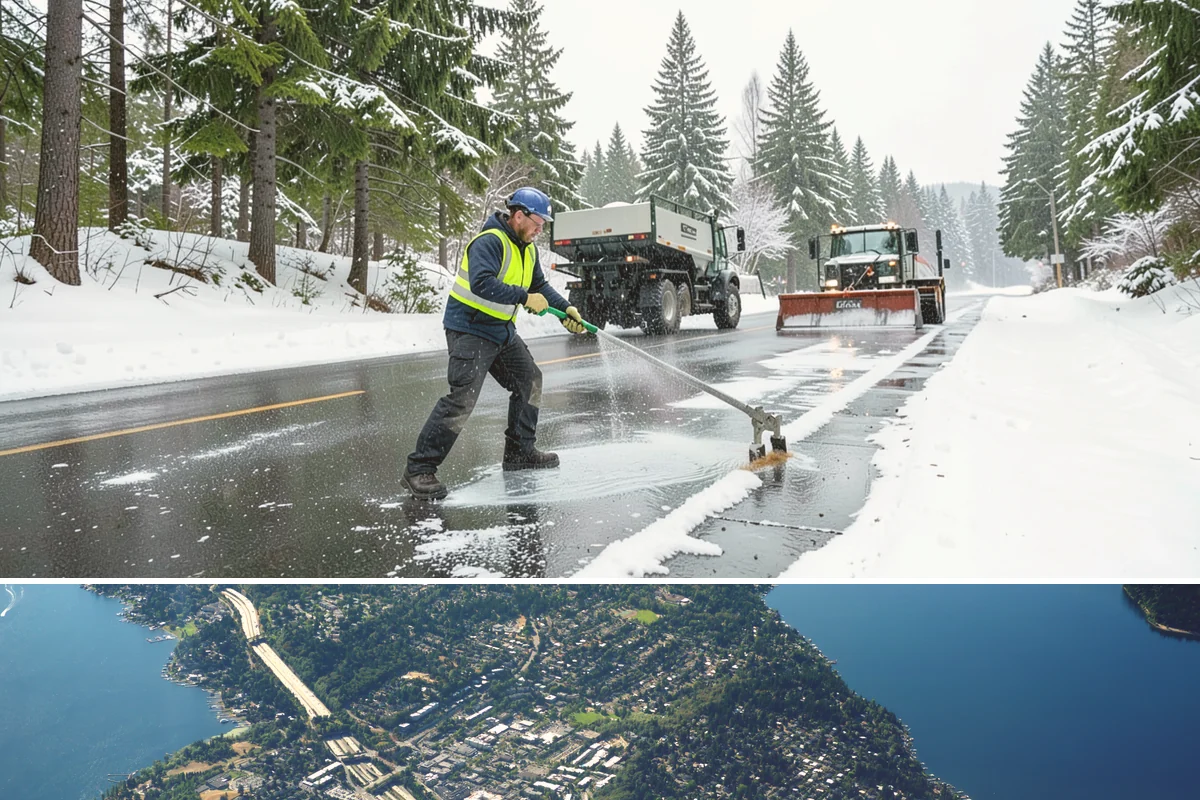 Box Plow Service in Mercer Island, King County, WA - Box plow service is used throughout the snow season, mainly December through February, on large paved commercial properties.