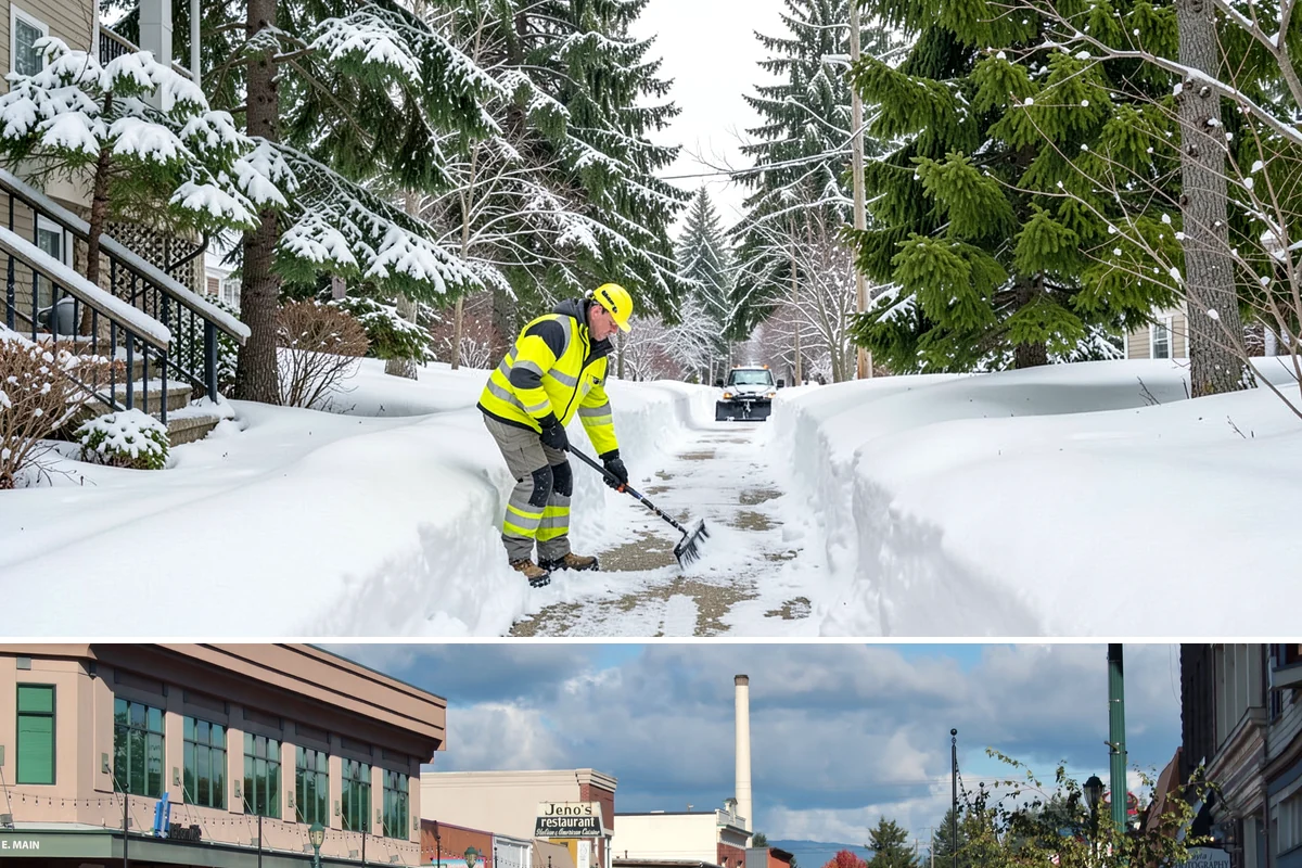 Box Plow Service in Monroe, Snohomish County, WA - Box plow service is used throughout the snow season, mainly December through February, on large paved commercial properties.