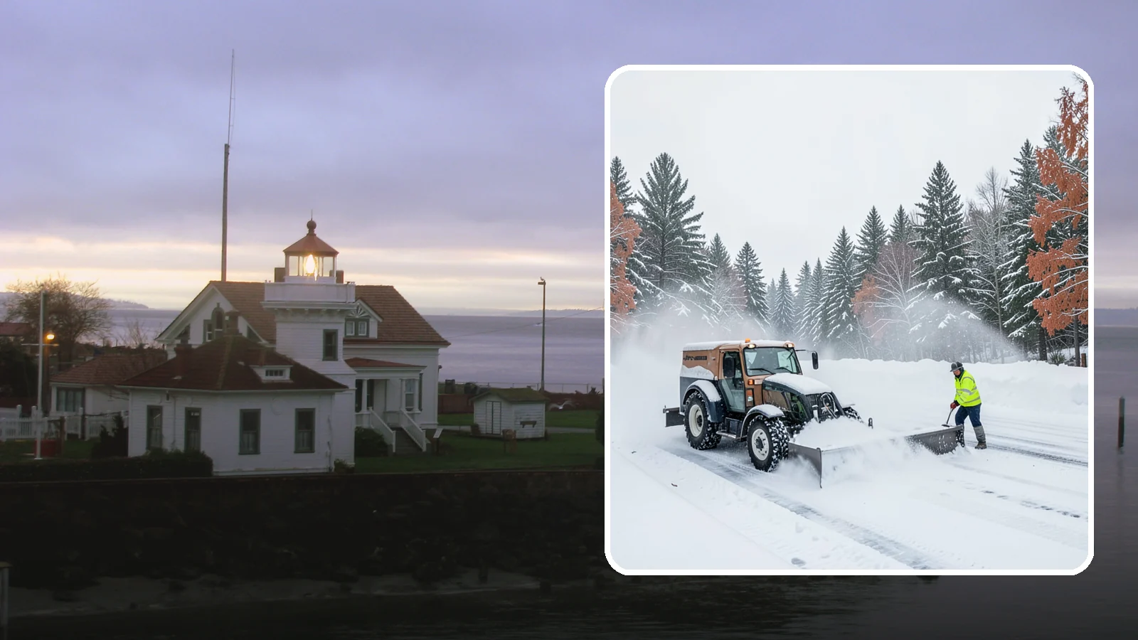 Box Plow Service in Mukilteo, Snohomish County, WA - Our box plows clear large flat surfaces efficiently by containing and carrying heavy snow in each pass.