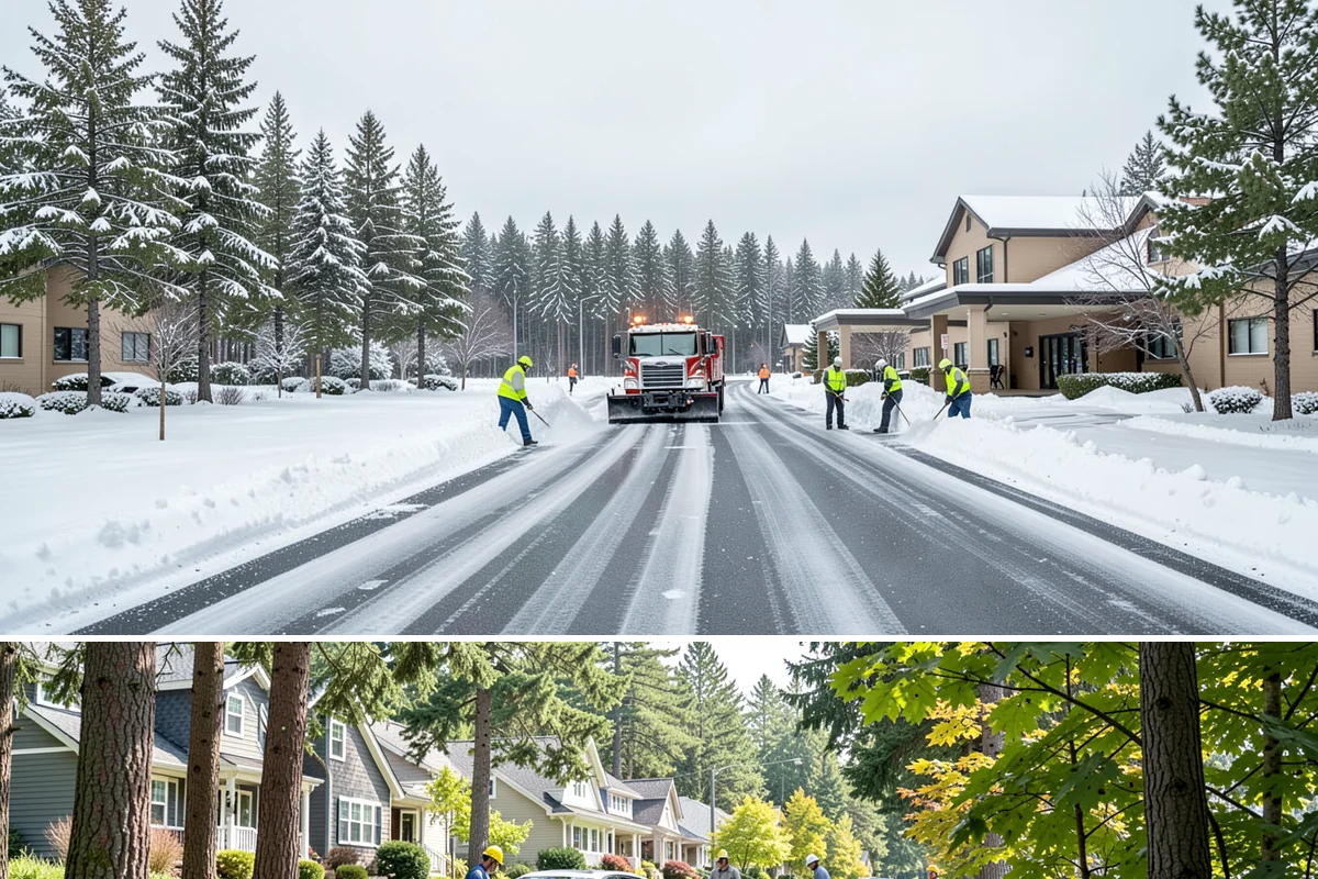 Box Plow Service in Normandy Park, King County, WA - Box plow service is used throughout the snow season, mainly December through February, on large paved commercial properties.