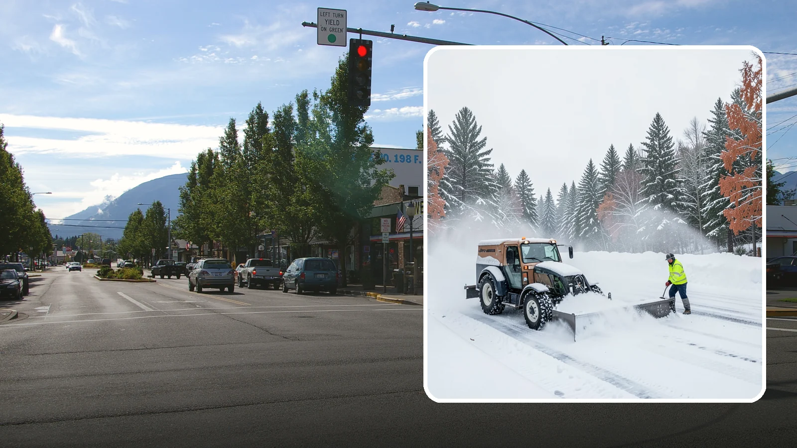 Box Plow Service in North Bend, King County, WA - Our box plows clear large flat surfaces efficiently by containing and carrying heavy snow in each pass.