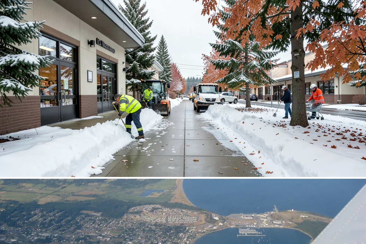 Box Plow Service in Oak Harbor, Island County, WA - Box plow service is used throughout the snow season, mainly December through February, on large paved commercial properties.