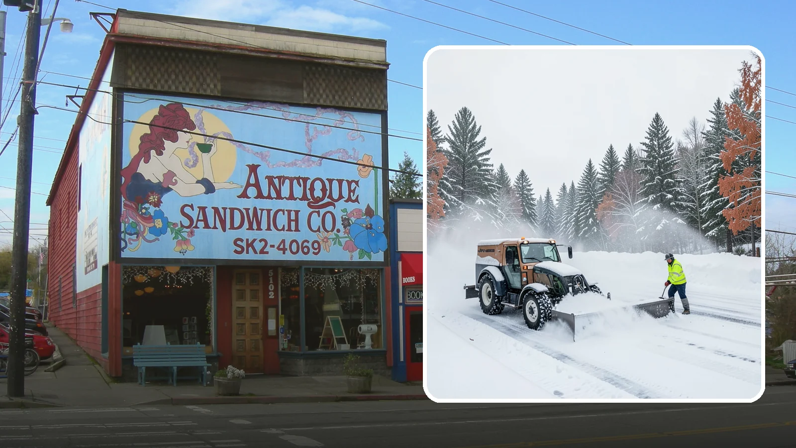 Box Plow Service in Ruston, Pierce County, WA - Our box plows clear large flat surfaces efficiently by containing and carrying heavy snow in each pass.