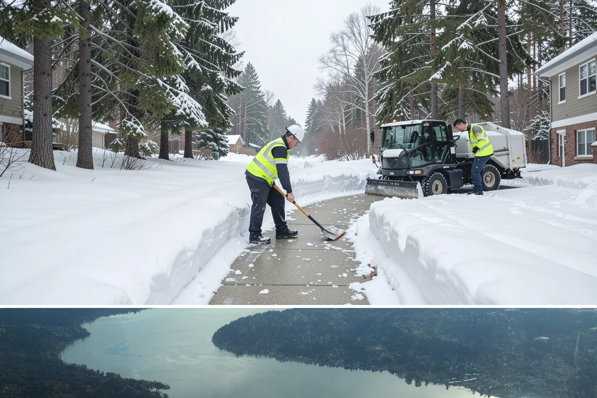Box Plow Service in Sammamish, King County, WA - Box plow service is used throughout the snow season, mainly December through February, on large paved commercial properties.