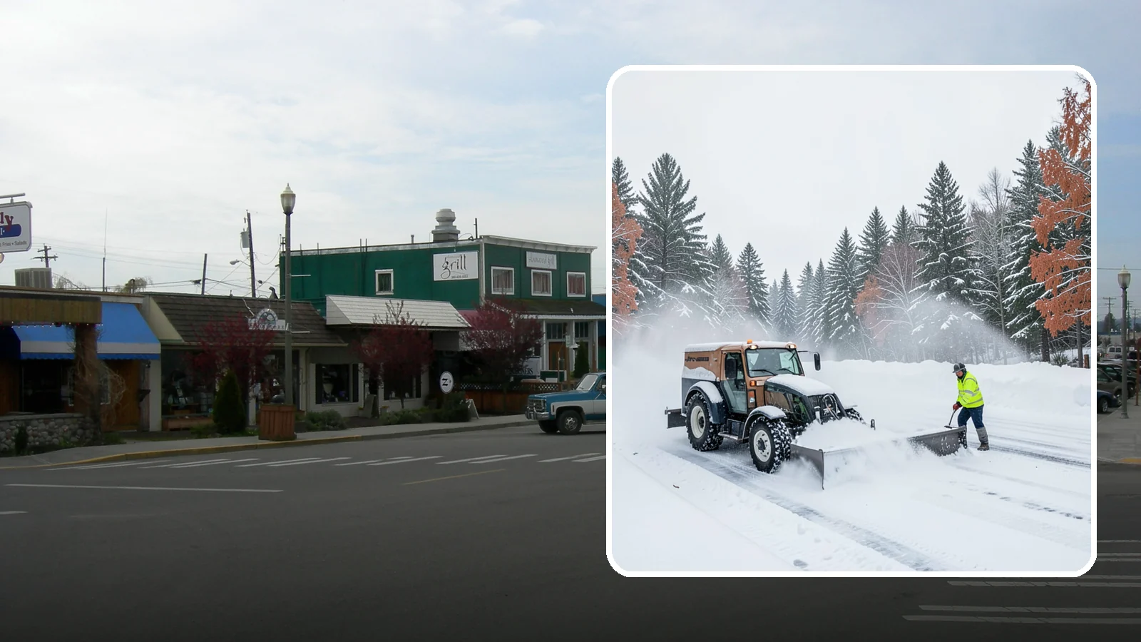 Box Plow Service in Stanwood, Snohomish County, WA - Our box plows clear large flat surfaces efficiently by containing and carrying heavy snow in each pass.