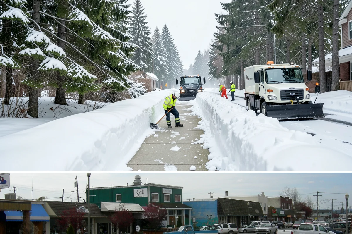 Box Plow Service in Stanwood, Snohomish County, WA - Box plow service is used throughout the snow season, mainly December through February, on large paved commercial properties.